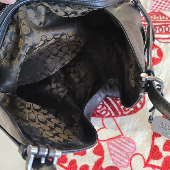 Coach Black Shoulder Bag with Silver Accents - Picture 8 of 10